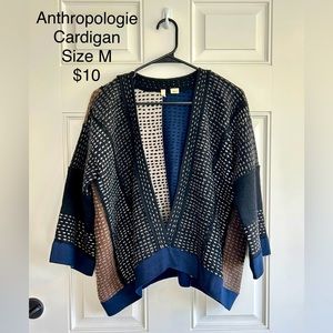 Anthropologie Cardigan black and blue